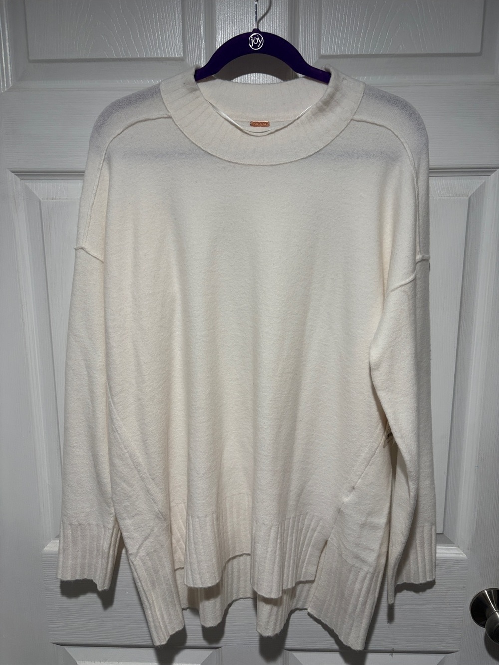 Free People Cream Crewneck Sweater